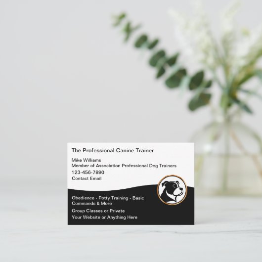 Professionele hondentrainers visitekaartje (Staand voorkant)