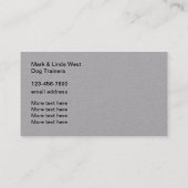 Professionele hondentrainingen visitekaartje (Achterkant)