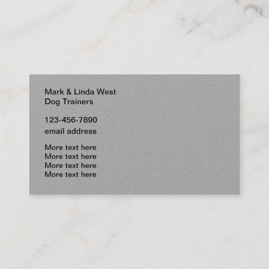 Professionele hondentrainingen visitekaartje (Achterkant)