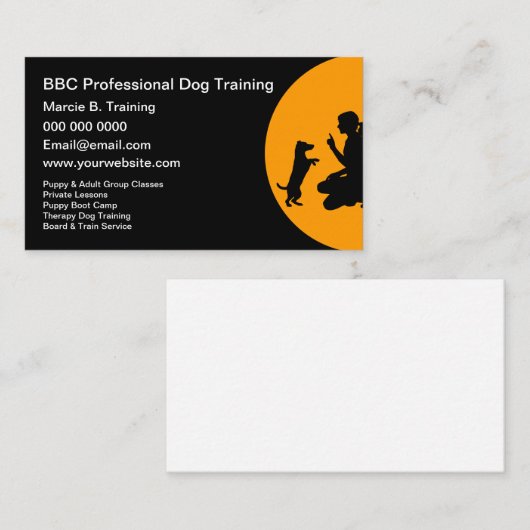 Professionele hondentrainingen visitekaartje (Voorkant / Achterkant)