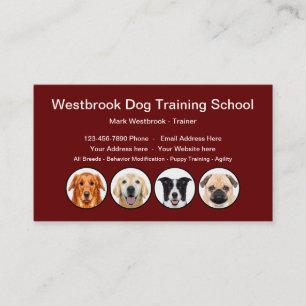 Professionele hondentrainingschool visitekaartje
