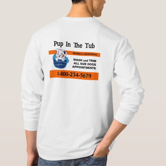 Professionele Hondenverzorgingsdienst T-shirt (Achterkant)