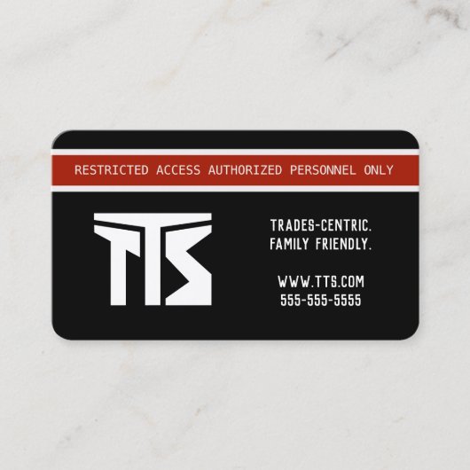 Professionele Hoog Risico Handels en Industrieën Visitekaartje (Voorkant)