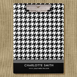 Professionele Houndstooth Patroon Zwart Wit Klembord
