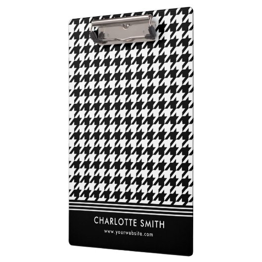 Professionele Houndstooth Patroon Zwart Wit Klembord (Links)