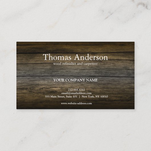 Professionele houten constructie Handyman Carpente Visitekaartje (Achterkant)