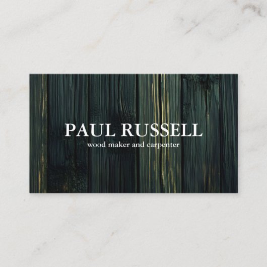 Professionele Houten Graan Rustieke Carpenter Carp Visitekaartje (Voorkant)