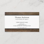 Professionele Houten Graan Rustieke Timmerwerk Visitekaartje (Achterkant)