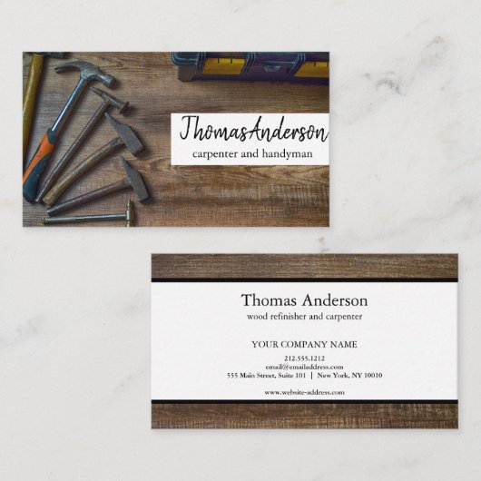 Professionele Houten Graan Rustieke Timmerwerk Visitekaartje (Voorkant / Achterkant)