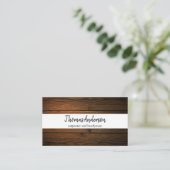 Professionele Houten Graan Rustieke Timmerwerk Visitekaartje (Staand voorkant)