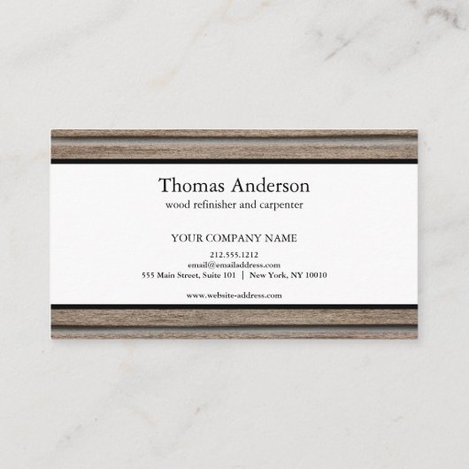 Professionele Houten Graan Rustieke Timmerwerk Visitekaartje (Achterkant)