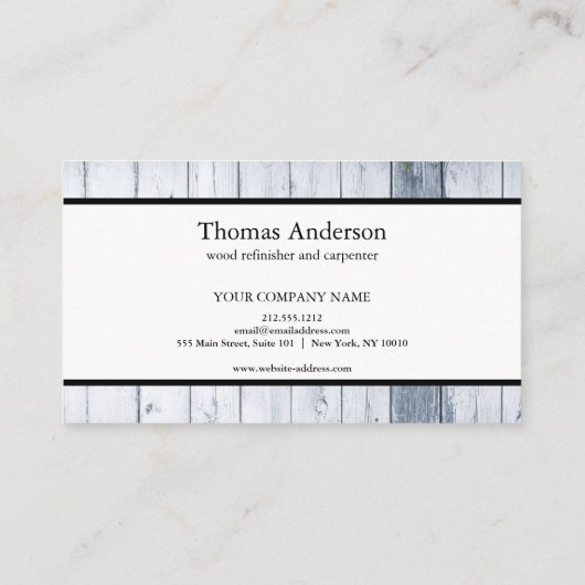 Professionele Houten Graan Rustieke Timmerwerk Visitekaartje (Achterkant)