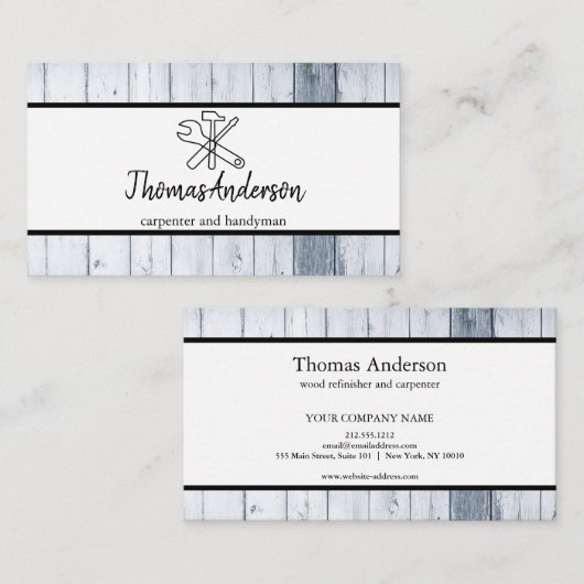 Professionele Houten Graan Rustieke Timmerwerk Visitekaartje (Voorkant / Achterkant)