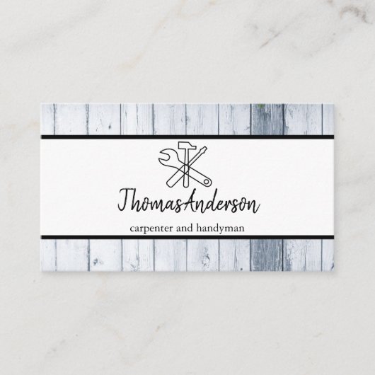 Professionele Houten Graan Rustieke Timmerwerk Visitekaartje (Voorkant)