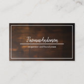 Professionele Houten Graan Rustieke Timmerwerk Visitekaartje (Voorkant)