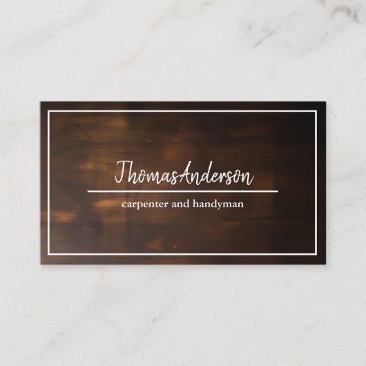 Professionele Houten Graan Rustieke Timmerwerk Visitekaartje (Voorkant)