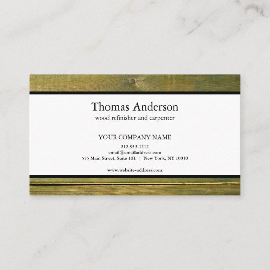 Professionele Houten Graan Rustieke Timmerwerk Visitekaartje (Achterkant)