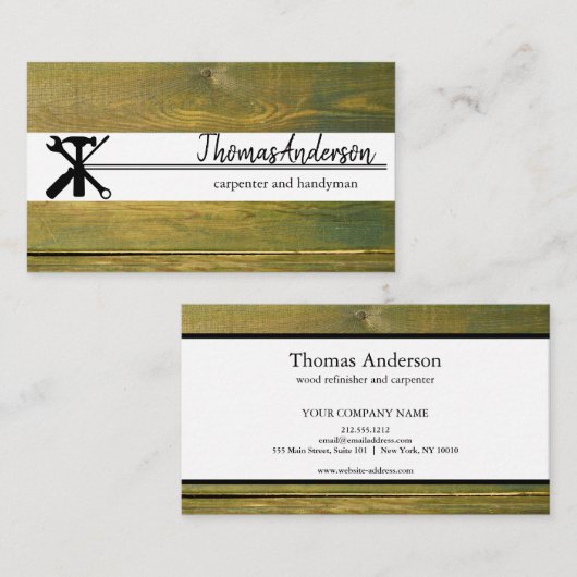 Professionele Houten Graan Rustieke Timmerwerk Visitekaartje (Voorkant / Achterkant)