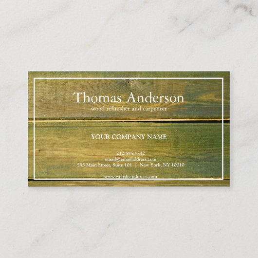 Professionele Houten Graan Rustieke Timmerwerk Visitekaartje (Achterkant)