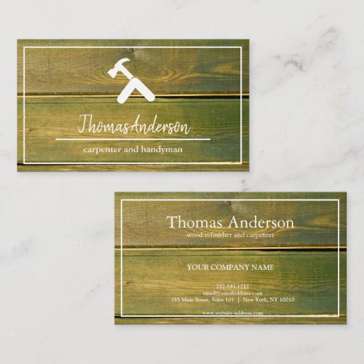 Professionele Houten Graan Rustieke Timmerwerk Visitekaartje (Voorkant / Achterkant)