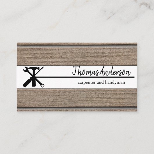 Professionele Houten Graan Rustieke Timmerwerk Visitekaartje (Voorkant)