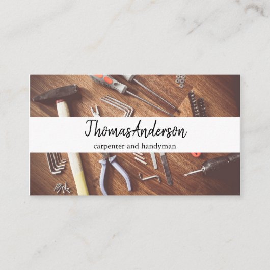 Professionele Houten Graan Rustieke Timmerwerk Visitekaartje (Voorkant)