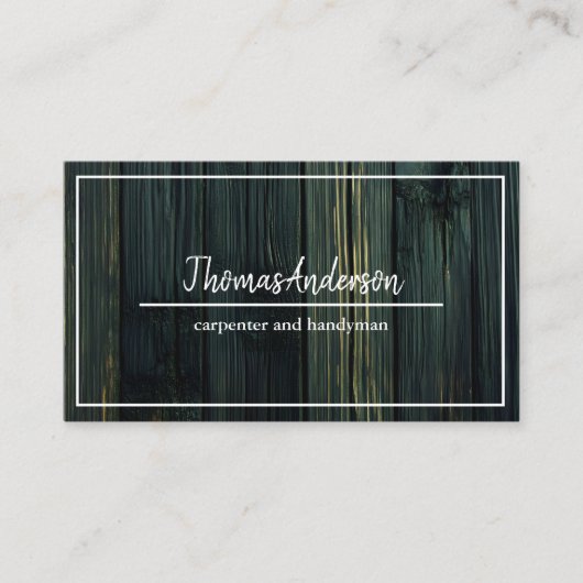 Professionele Houten Graan Rustieke Timmerwerk Visitekaartje (Voorkant)