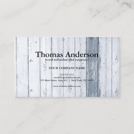 Professionele Houten Graan Rustieke Timmerwerk Visitekaartje (Achterkant)
