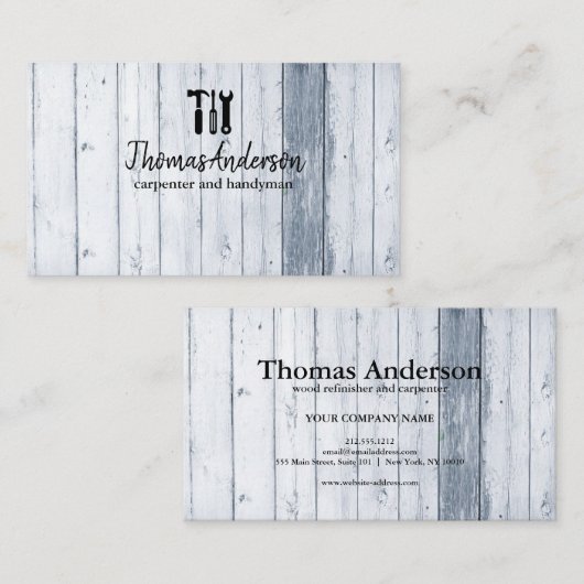 Professionele Houten Graan Rustieke Timmerwerk Visitekaartje (Voorkant / Achterkant)