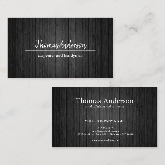 Professionele Houten Graan Rustieke Timmerwerk Visitekaartje (Voorkant / Achterkant)
