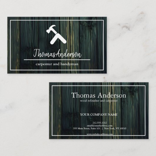 Professionele Houten Graan Rustieke Timmerwerk Visitekaartje (Voorkant / Achterkant)