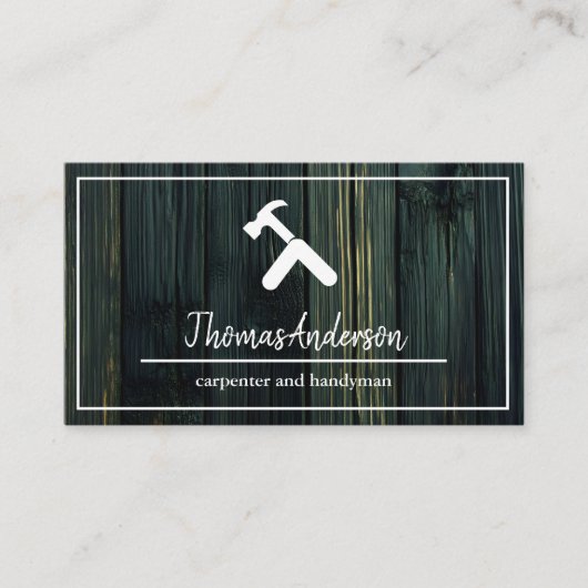 Professionele Houten Graan Rustieke Timmerwerk Visitekaartje (Voorkant)