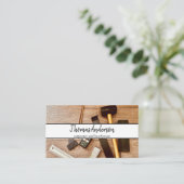 Professionele Houten Graan Rustieke Timmerwerk Visitekaartje (Staand voorkant)