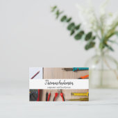 Professionele Houten Graan Rustieke Timmerwerk Visitekaartje (Staand voorkant)