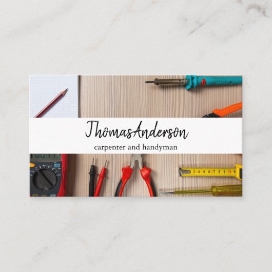 Professionele Houten Graan Rustieke Timmerwerk Visitekaartje (Voorkant)