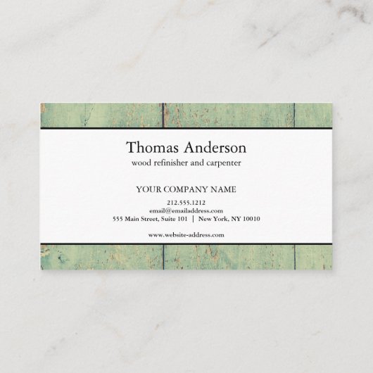 Professionele Houten Graan Rustieke Timmerwerk Visitekaartje (Achterkant)