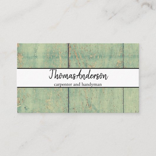 Professionele Houten Graan Rustieke Timmerwerk Visitekaartje (Voorkant)