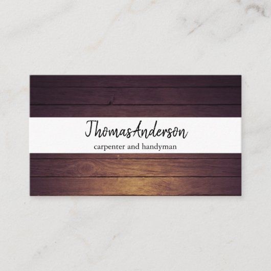 Professionele Houten Graan Rustieke Timmerwerk Visitekaartje (Voorkant)