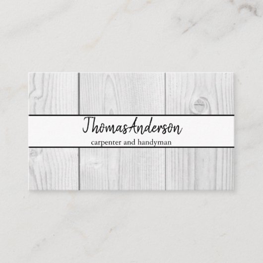 Professionele Houten Graan Rustieke Timmerwerk Visitekaartje (Voorkant)