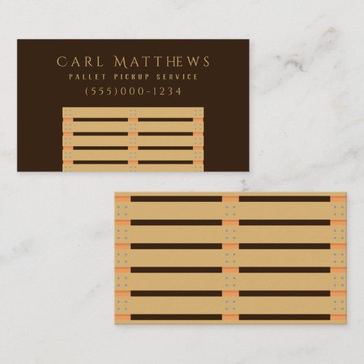 Professionele houten palet visitekaartje (Voorkant / Achterkant)