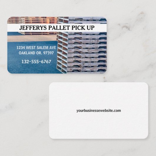 Professionele houten pallet visitekaartje (Voorkant / Achterkant)