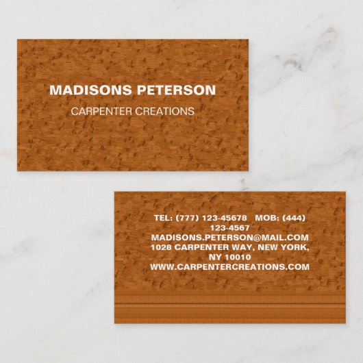 professionele houten timmerbouw visitekaartje (Voorkant / Achterkant)