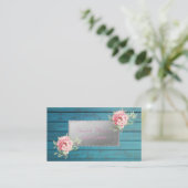 Professionele houtextuur, bloemen visitekaartje (Staand voorkant)