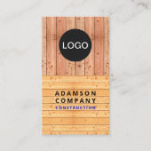 Professionele houtnerf look - Logo / QR-code Visitekaartje (Voorkant)