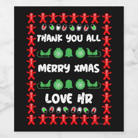 Professionele HR-kerstcadeautjes Wijn Etiket (Enkel label)