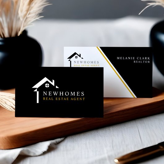 Professionele huis makelaar Logo White Visitekaartje