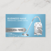 Professionele Huis Reiniging Stofzuiger Blauw Visitekaartje (Voorkant)