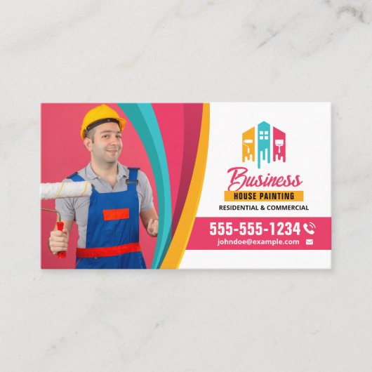 Professionele huis schilder aannemer foto visitekaartje (Voorkant)