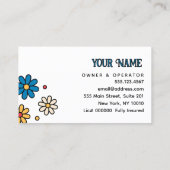 Professionele Huis Schoonmaak Daisy Retro Bezem Visitekaartje (Achterkant)