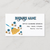 Professionele Huis Schoonmaak Daisy Retro Bezem Visitekaartje (Voorkant)
